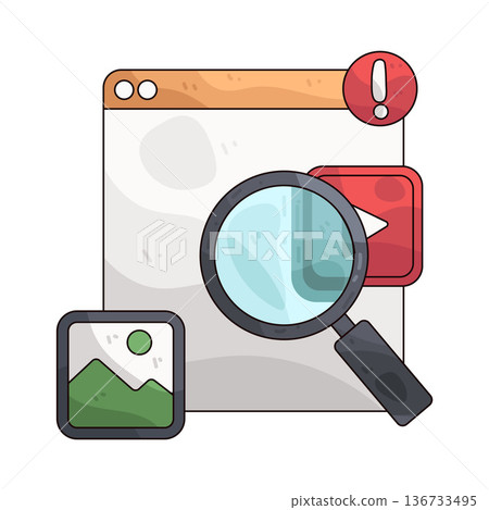 Illustration of Social media search Illustration of Social media search 136733495
