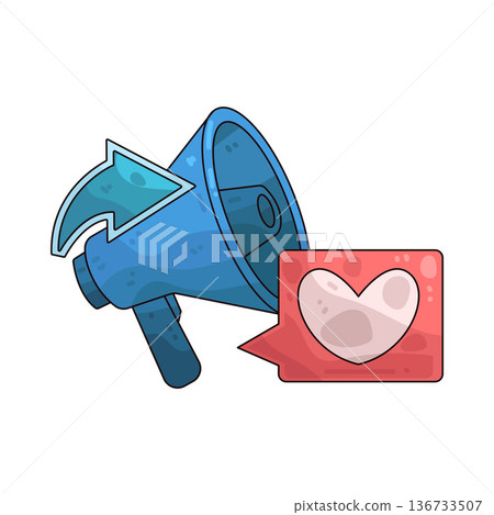 Illustration of marketing megaphone 136733507