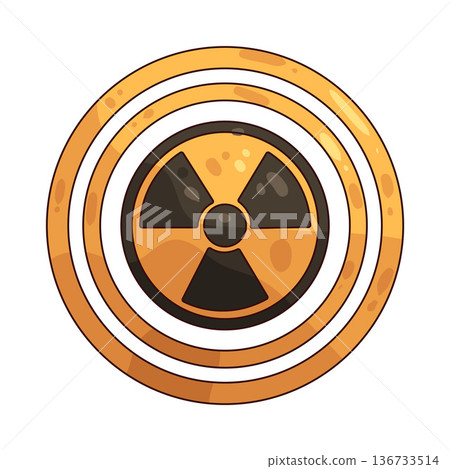 Illustration of radiation symbol Illustration of radiation symbol 136733514