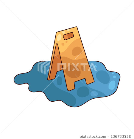 Illustration of slippery floor sign Illustration of slippery floor sign 136733538