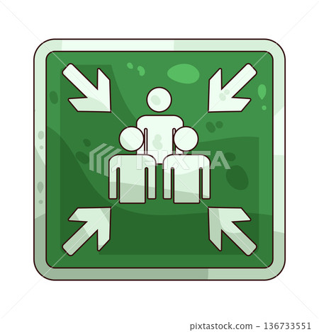 Illustration of assembly point Illustration of assembly point 136733551