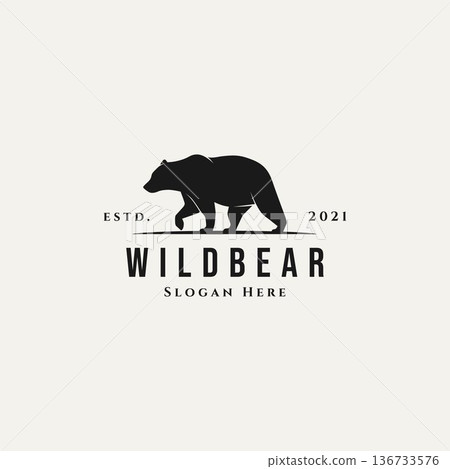 vintage wild bear logo icon vector design image vintage wild bear logo icon vector design image 136733576
