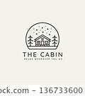 winter housing cabin minimalist line art logo icon 136733600