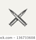 bullet ammo vintage logo icon graphic resource 136733608