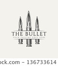 gun bullet ammunition vintage logo icon design 136733614