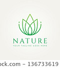 nature flower minimalist line art logo icon design 136733619