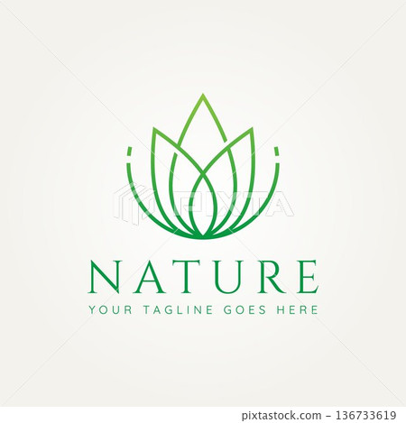 nature flower minimalist line art logo icon design 136733619