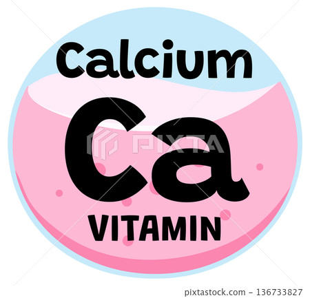 Calcium Vitamin Icon in Flat Vector Style Calcium Vitamin Icon in Flat Vector Style 136733827
