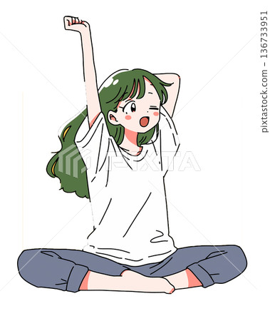 拉伸的女孩 136733951