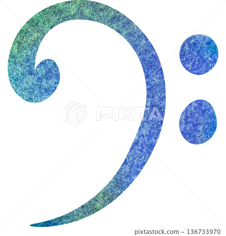 Beautiful watercolor bass clef image illustration Beautiful watercolor bass clef image illustration 136733970