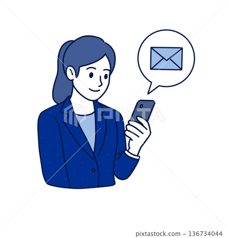 一名女員工正在輸入工作郵件 136734044