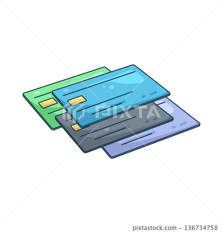 Illustration of credit card Illustration of credit card 136734758