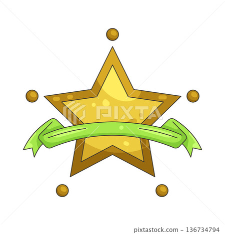 Illustration of star with a ribbon  136734794