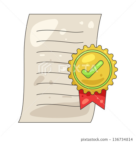 Illustration of certified badge Illustration of certified badge 136734814