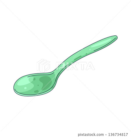Illustration of plastic spoon 136734817