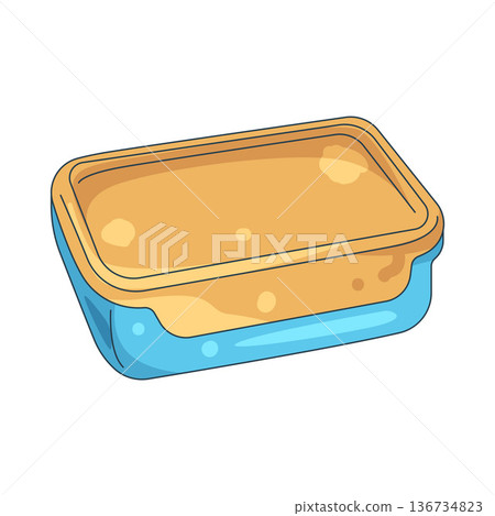 Illustration of plastic lunch box 136734823