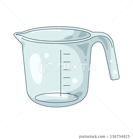 Illustration of plastic measuring cup Illustration of plastic measuring cup 136734825