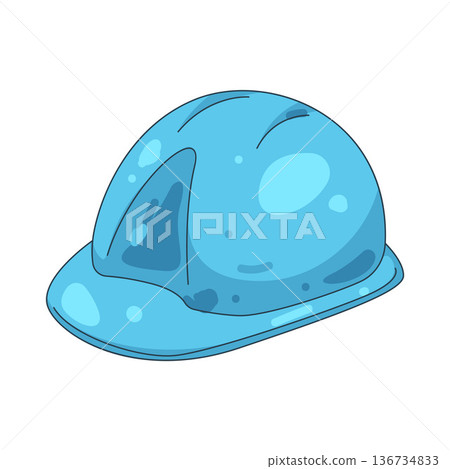 Illustration of plastic helmet Illustration of plastic helmet 136734833