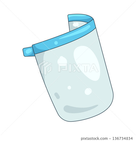 Illustration of plastic face shield Illustration of plastic face shield 136734834