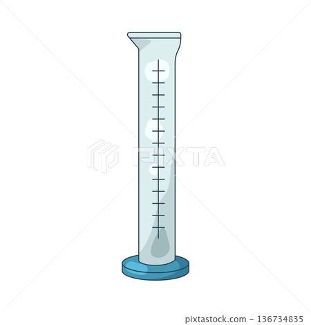 Illustration of plastic measuring cylinder Illustration of plastic measuring cylinder 136734835