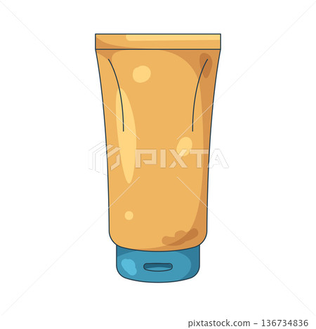 Illustration of plastic cosmetic tube 136734836