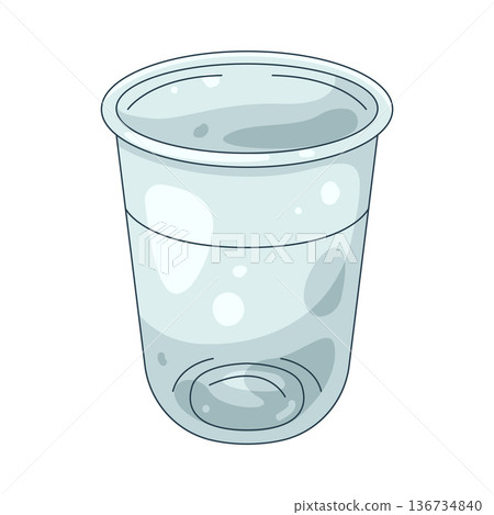 Illustration of plastic cup 136734840