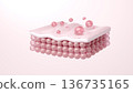 3D illustration of a drop of serum containing PDRN, exosomes, and collagen ingredients and the surface of the skin 136735165