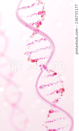 再生醫學與美容科學的融合:用水滴和玻璃創作的粉紅色基因DNA插圖 再生醫學與美容科學的融合:用水滴和玻璃創作的粉紅色基因DNA插圖 136735177