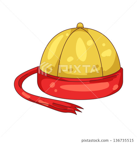 Illustration of traditional Chinese cap Illustration of traditional Chinese cap 136735515