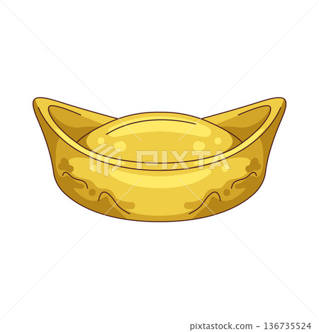 Illustration of gold ingot Illustration of gold ingot 136735524