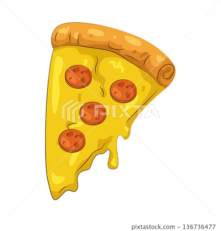 Illustration of pizza slice 136736477