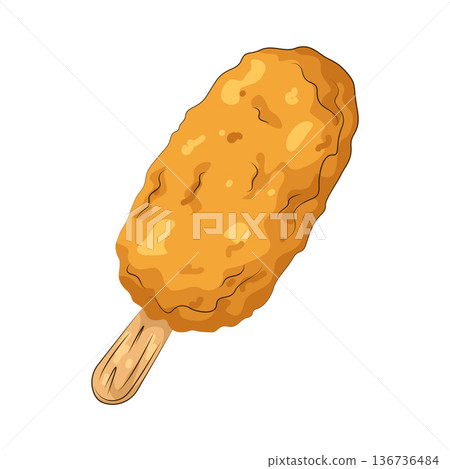 Illustration of corn dog 136736484