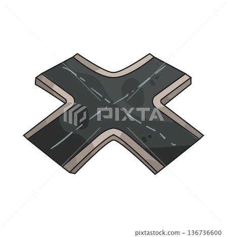 Illustration of crossroad Illustration of crossroad 136736600