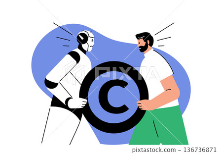 AI robot and human are fighting over copyright. Copyright issues when using neural networks AI robot and human are fighting over copyright. Copyright issues when using neural networks 136736871