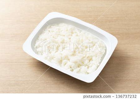 Packed rice on the table Packed rice on the table 136737232