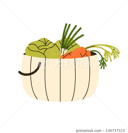vegetable, basket, vector 136737315