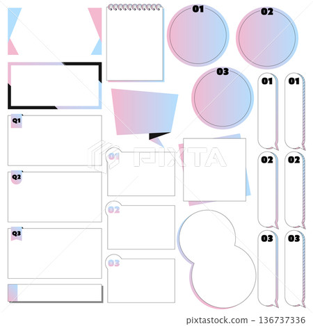 A simple title frame for business use without text. Stylish accents. Pink and light blue. A simple title frame for business use without text. Stylish accents. Pink and light blue. 136737336