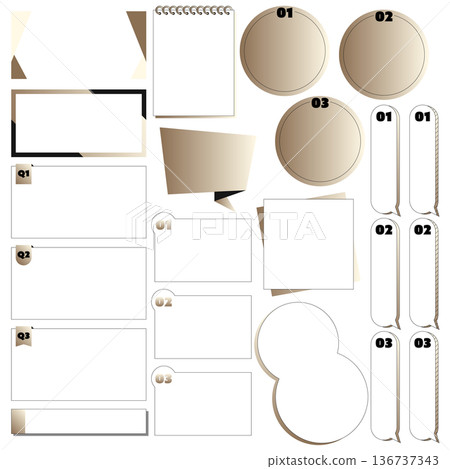 A simple title frame for business use. No text. A stylish accent piece. Brown. 136737343