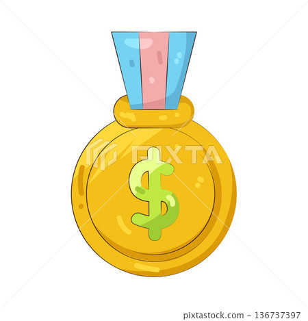 Illustration of gold medal Illustration of gold medal 136737397