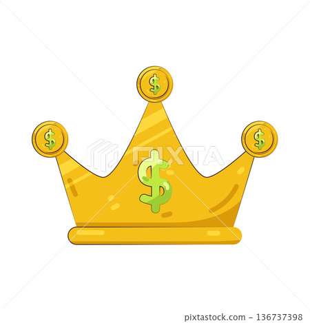 Illustration of gold crown 136737398