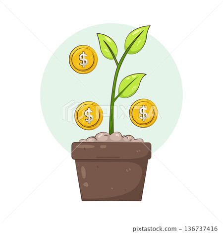 Illustration of investment Illustration of investment 136737416