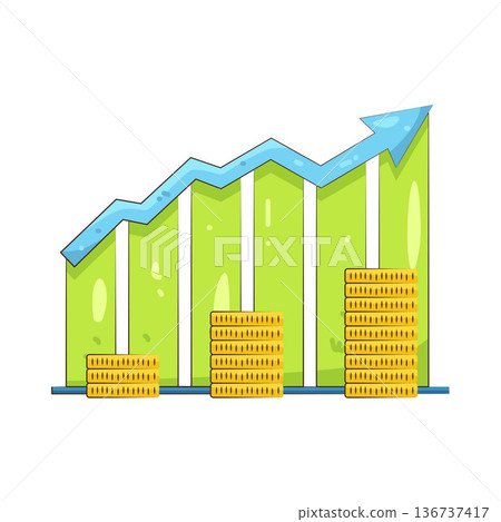 Illustration of Financial growth 136737417