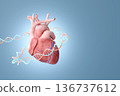 Genome editing concept with heart and DNA combined. CRISPR, gene therapy and advanced medicine 3D illustration. 136737612