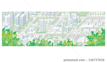 城市景觀的三維視圖。 136737656