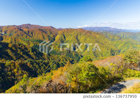 Autumn in Yonezawa, Yamagata Prefecture - Autumn leaves at Tengendai Plateau 136737950