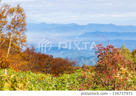 Autumn in Yonezawa, Yamagata Prefecture - Autumn leaves at Tengendai Plateau Autumn in Yonezawa, Yamagata Prefecture - Autumn leaves at Tengendai Plateau 136737971