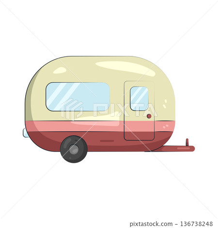 Illustration of caravan trailer Illustration of caravan trailer 136738248