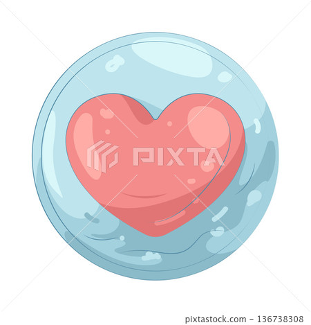 Illustration of heart in the bubble Illustration of heart in the bubble 136738308