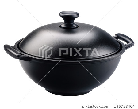 Black Wok with Lid Black Wok with Lid 136738404