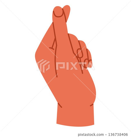 Human hand showing heart gesture. Korean finger heart saranghae. Romantic communication and connection concept. Sign language. Isolated vector illustration in cartoon style 136738406
